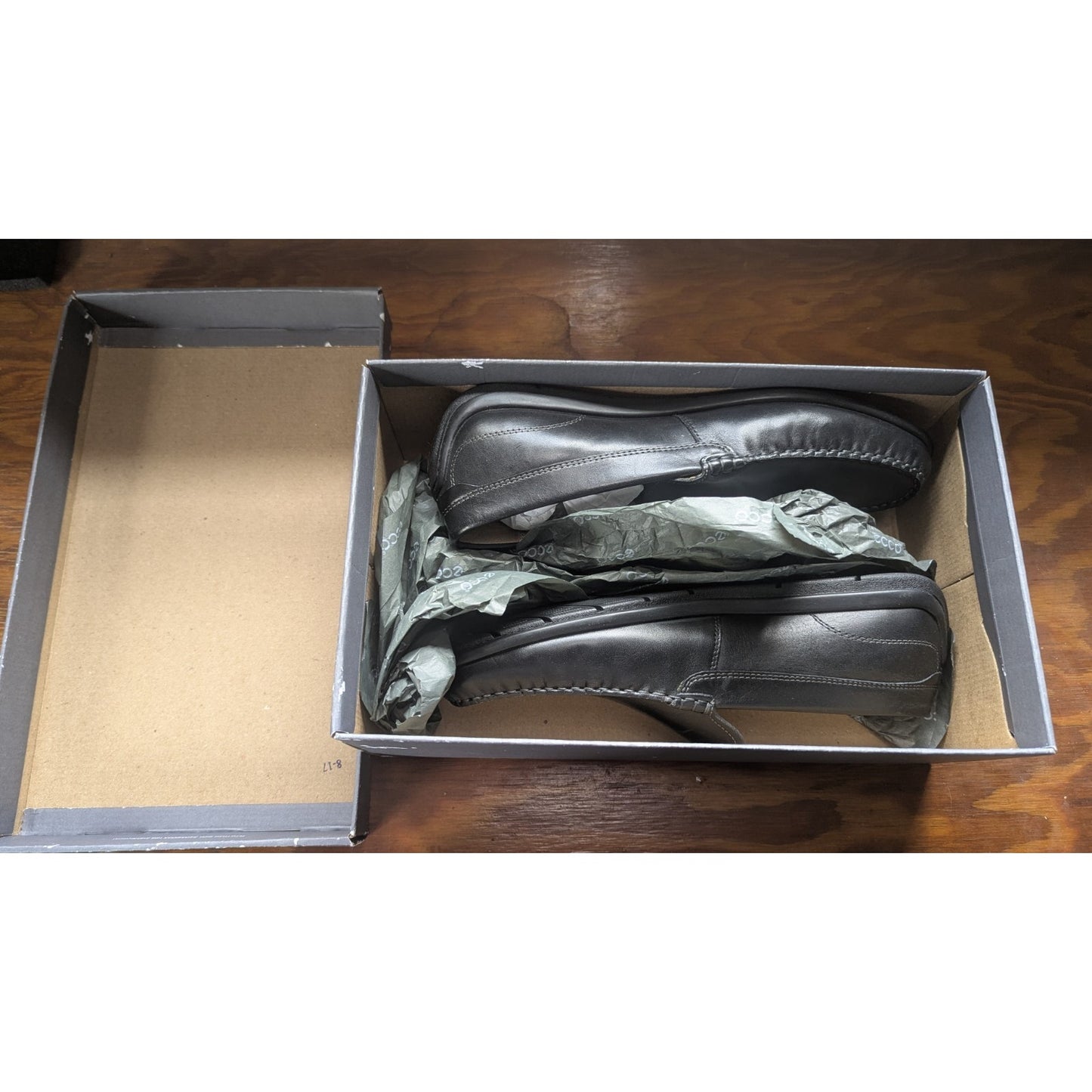 ECCO Classic Moc 2.0 Mens Black Leather Loafers Size 10 10.5 EU44