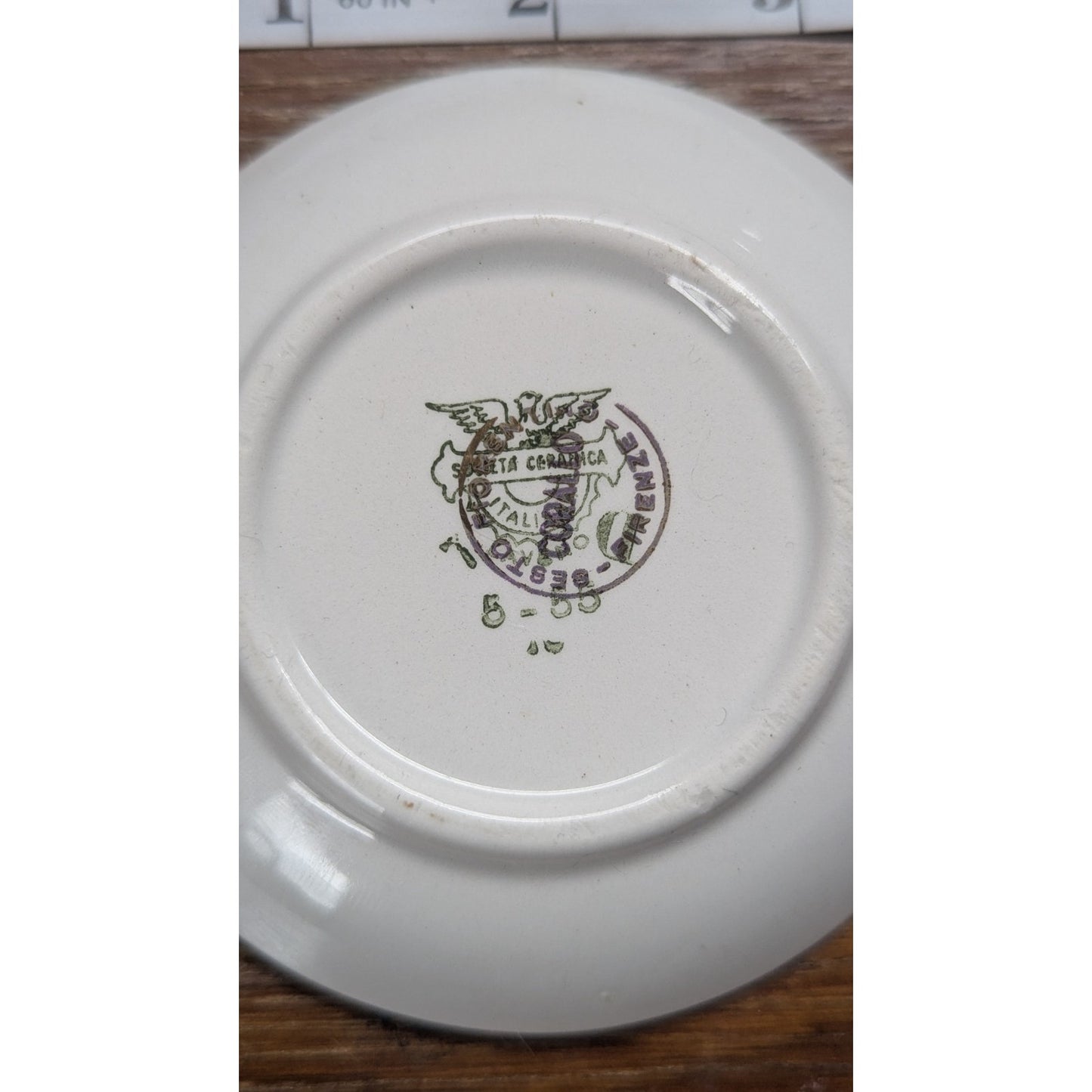 Vintage Milano Duomo Cathedral Mini Plate Societa Ceramica Italiana Gold Rim