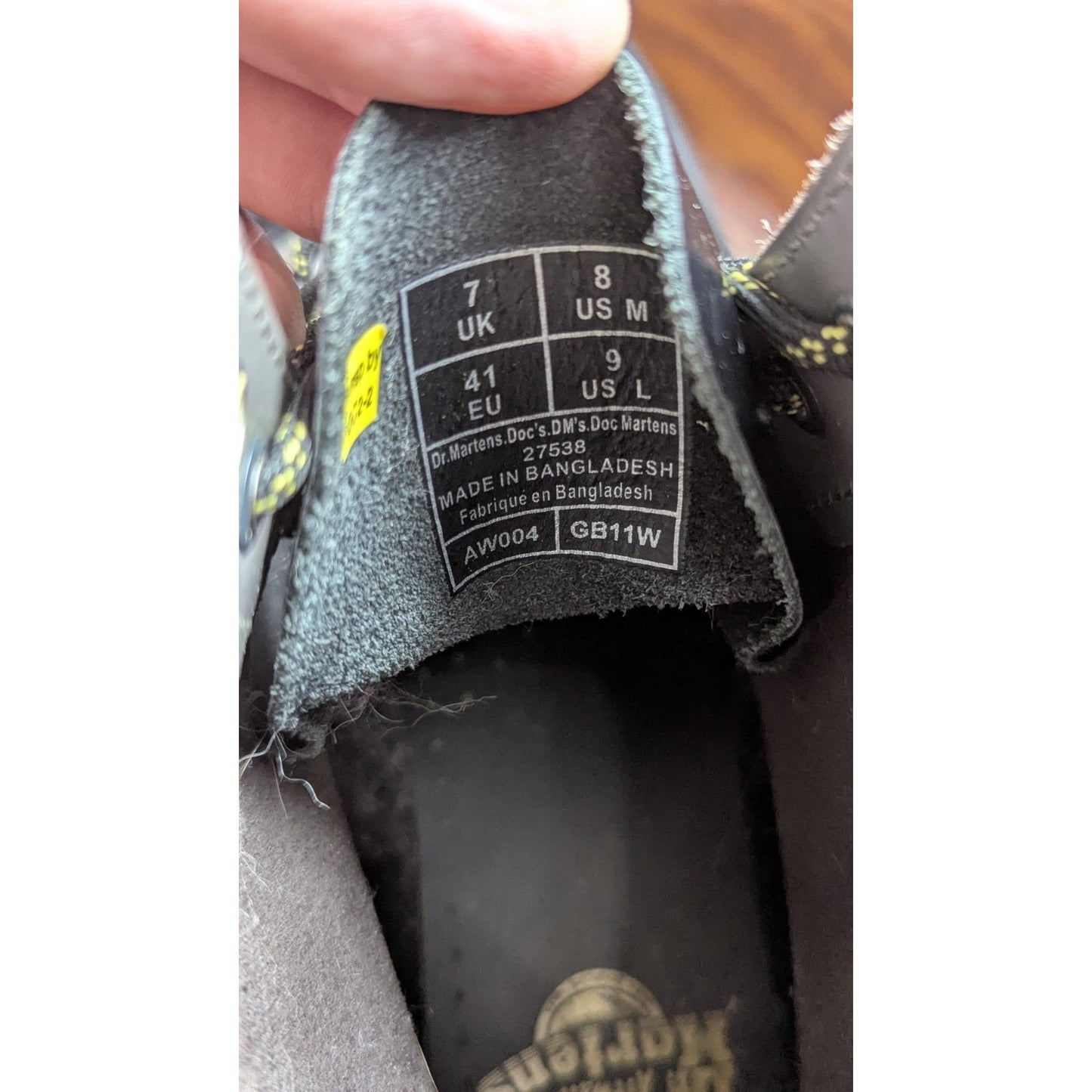 Dr. Martens 101 6-eye boots in a grey/charcoal smooth leather, size US Men's 8 /