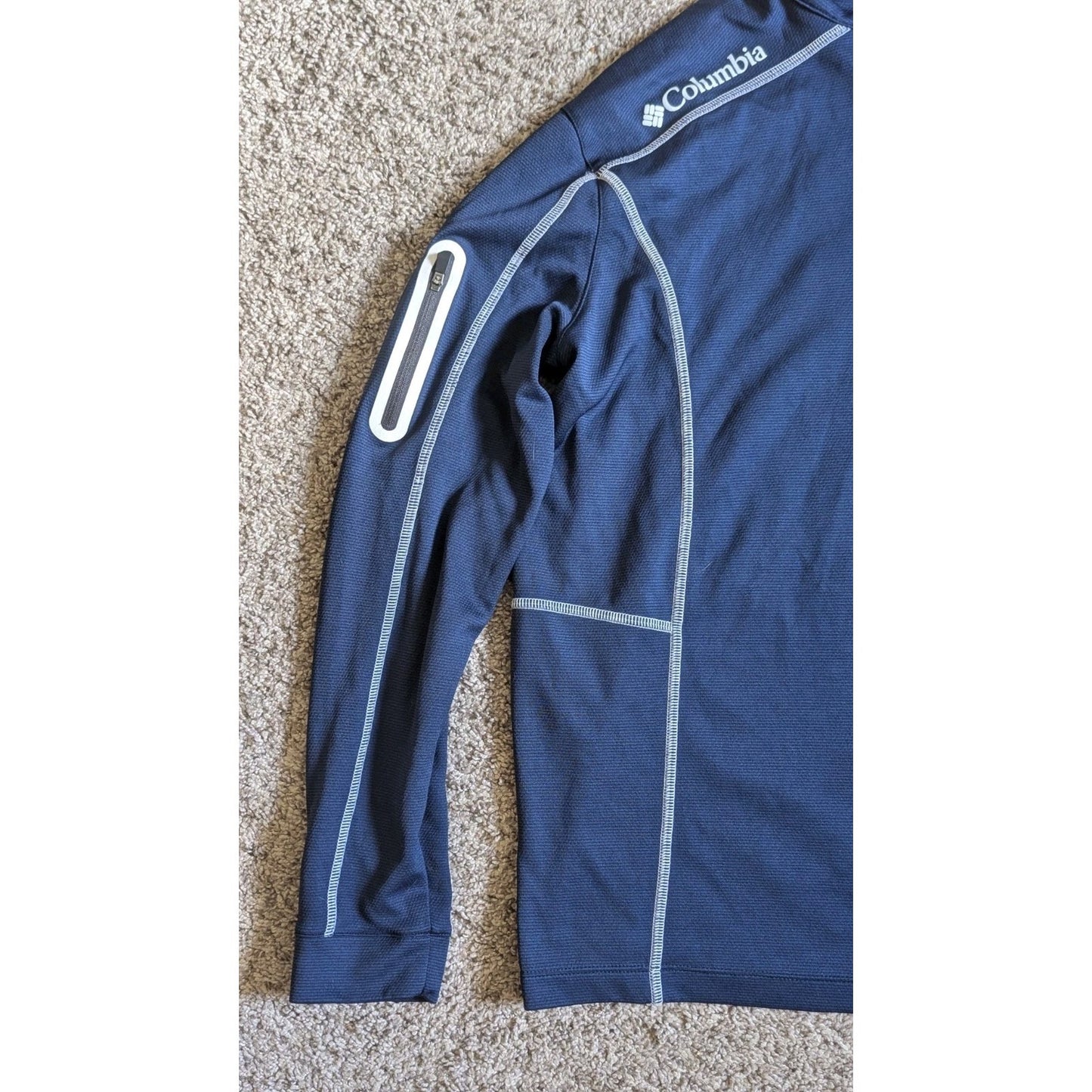 Columbia North Florida Ospreys 1/4 Zip Pullover Jacket Mens Large Blue L UNF
