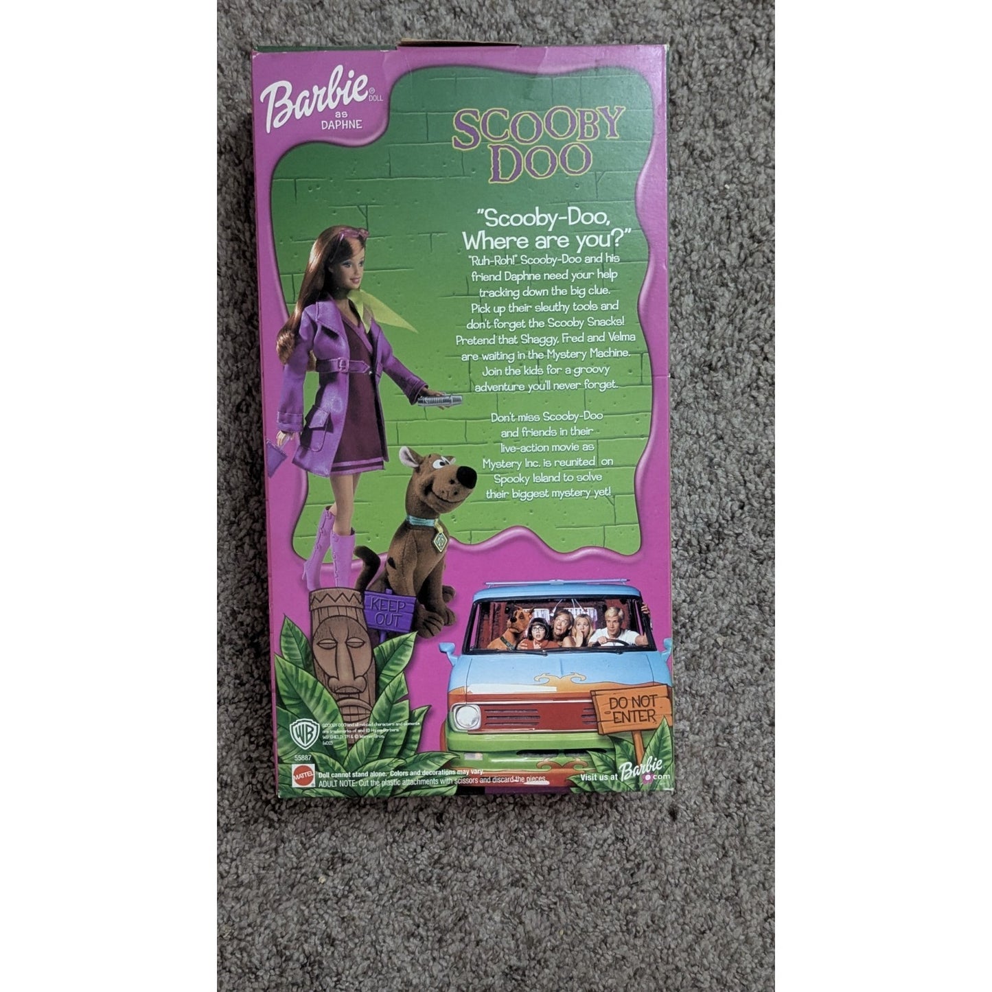 Mattel Barbie as Daphne Scooby-Doo Doll w/ Scooby Figure MPN 55887 2002