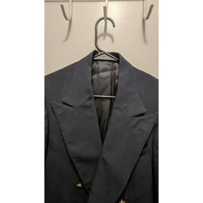 Bachrach Blazer Navy Blue Gold Buttons Business Size 40R Chest:40 Length:30