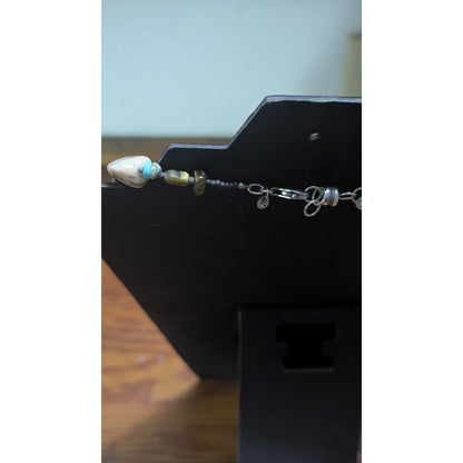 Silpada Sterling Silver Howlite Coral Bronzite Multi Charm Necklace N1994