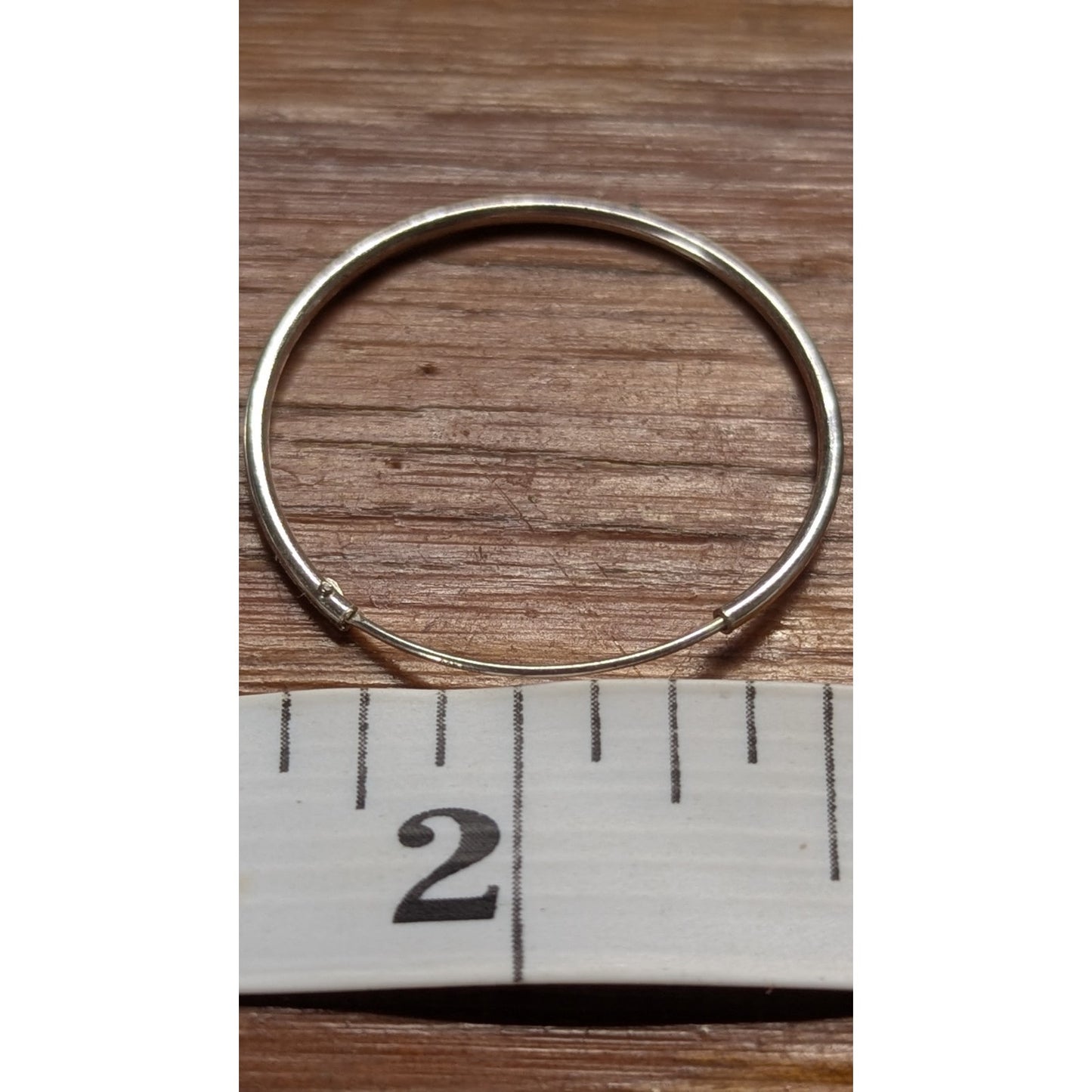 925 Sterling Silver Thin Plain Round Hoop Earrings 1.5 Inch Wire Post Pierced