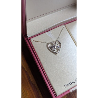 FOOTNOTES Sterling Silver Daughter Heart Necklace Chain Pendant