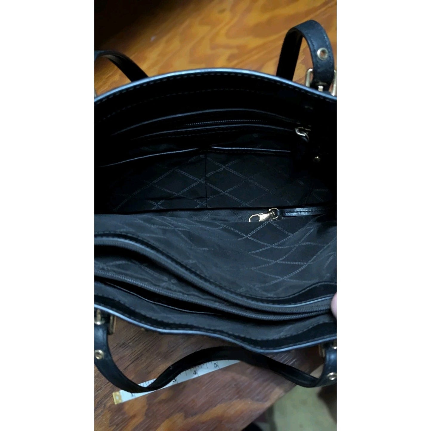 Michael Kors Uptown Astor Studded Tote Giraffe Calf Hair Black Michael Kors