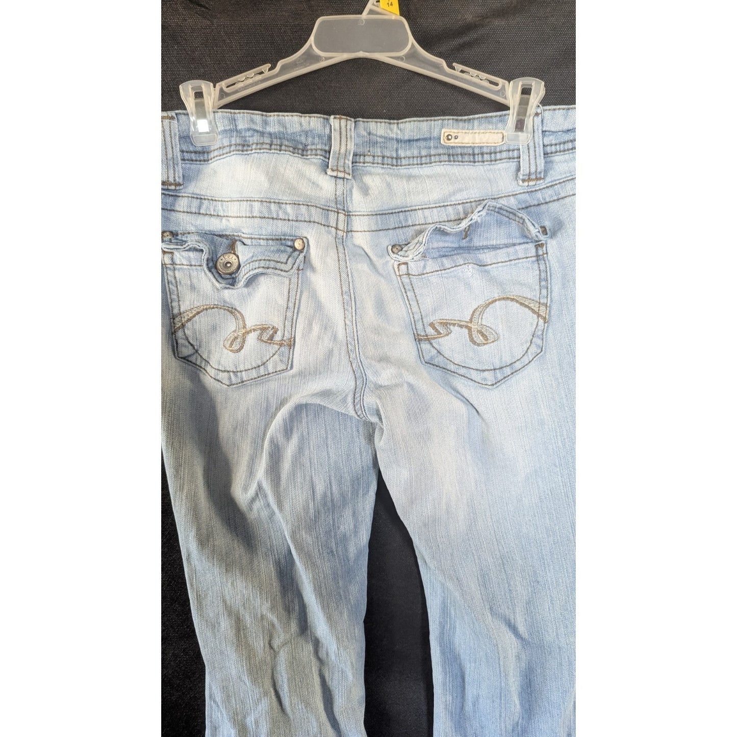 LEI Ashley Trouble Flare Jeans Juniors Light Wash Y2K Low Rise 29" Inseam