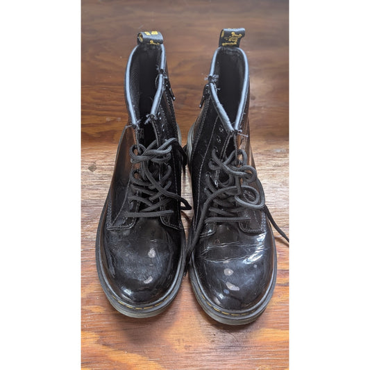 Dr. Martens 1460 J boots, black patent leather, youth size 4 (UK 3, EU 36)