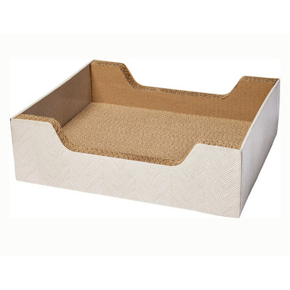Step-In Cat Scratcher Toy with Catnip, Natural Chevron