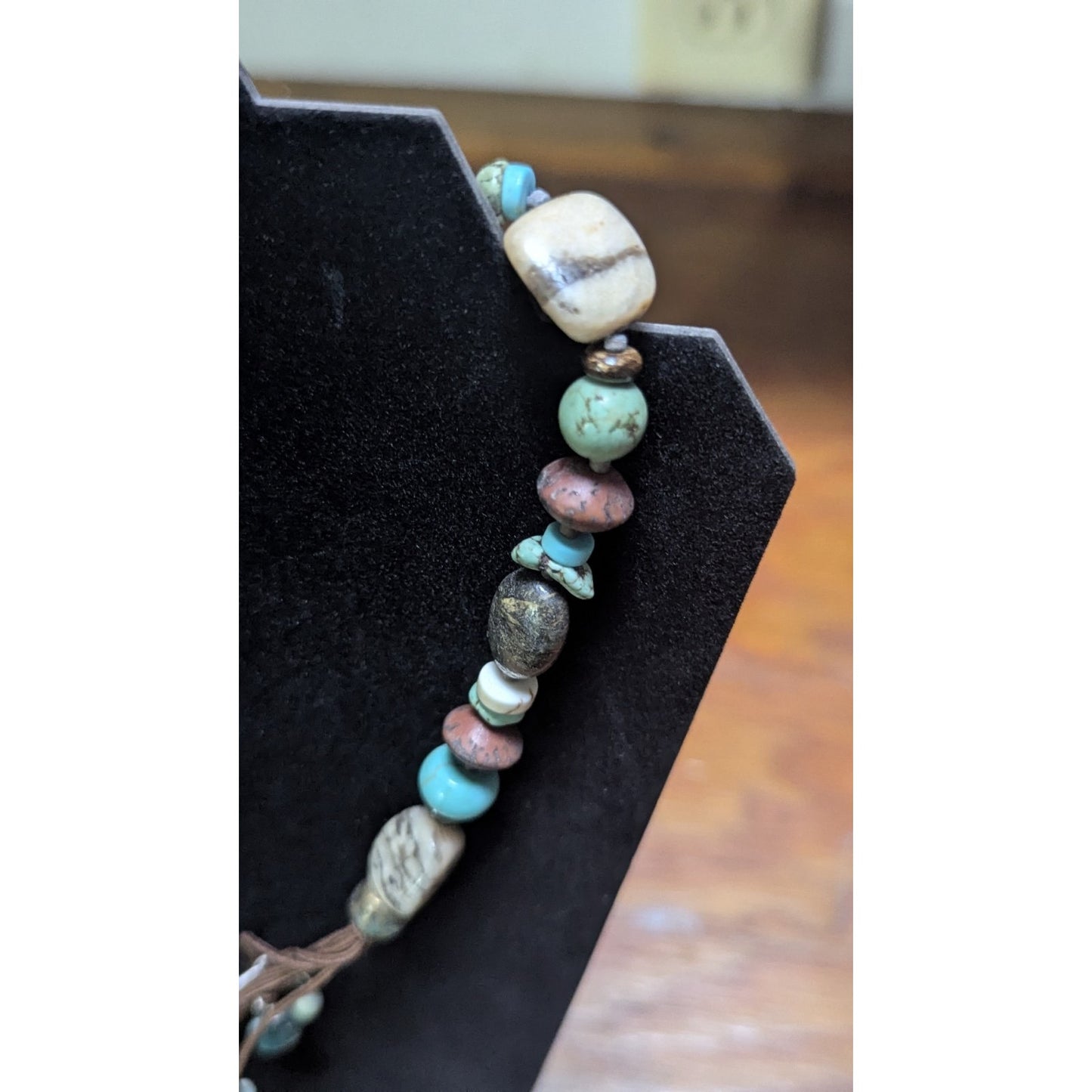 Silpada Sterling Silver Howlite Coral Bronzite Multi Charm Necklace N1994