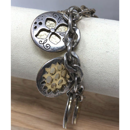 Lot of 3 Brighton Bracelets - Silver Plated & Leather - Mom & Smiling Is Free