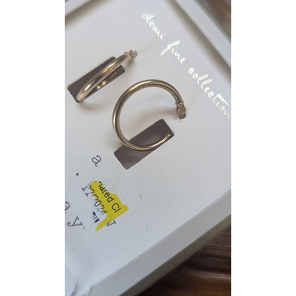 Target Demi Fine Collection 14K Gold Plate Rectangle Hoop Earrings NIB