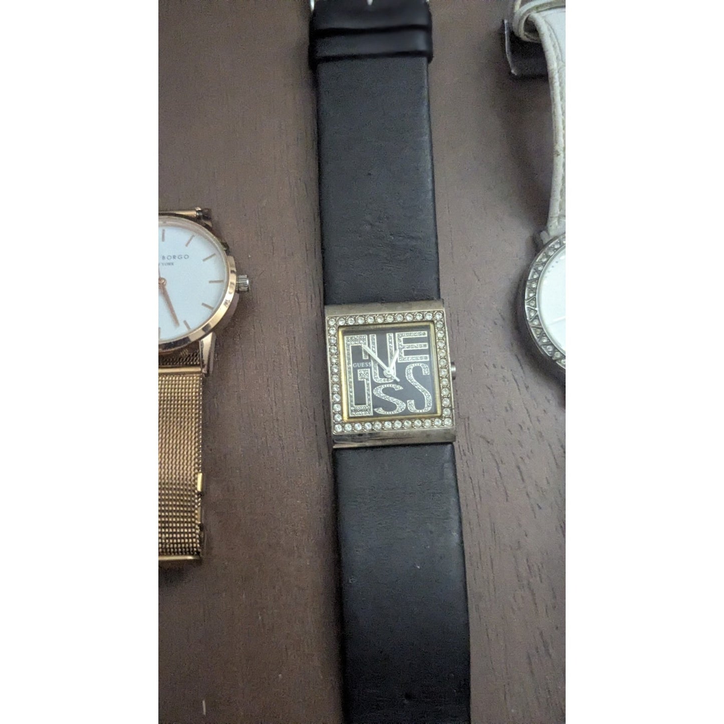 Lot 3 Women's Watches Eddie Borgo Guess Crystal Rhinestone Parts Untested