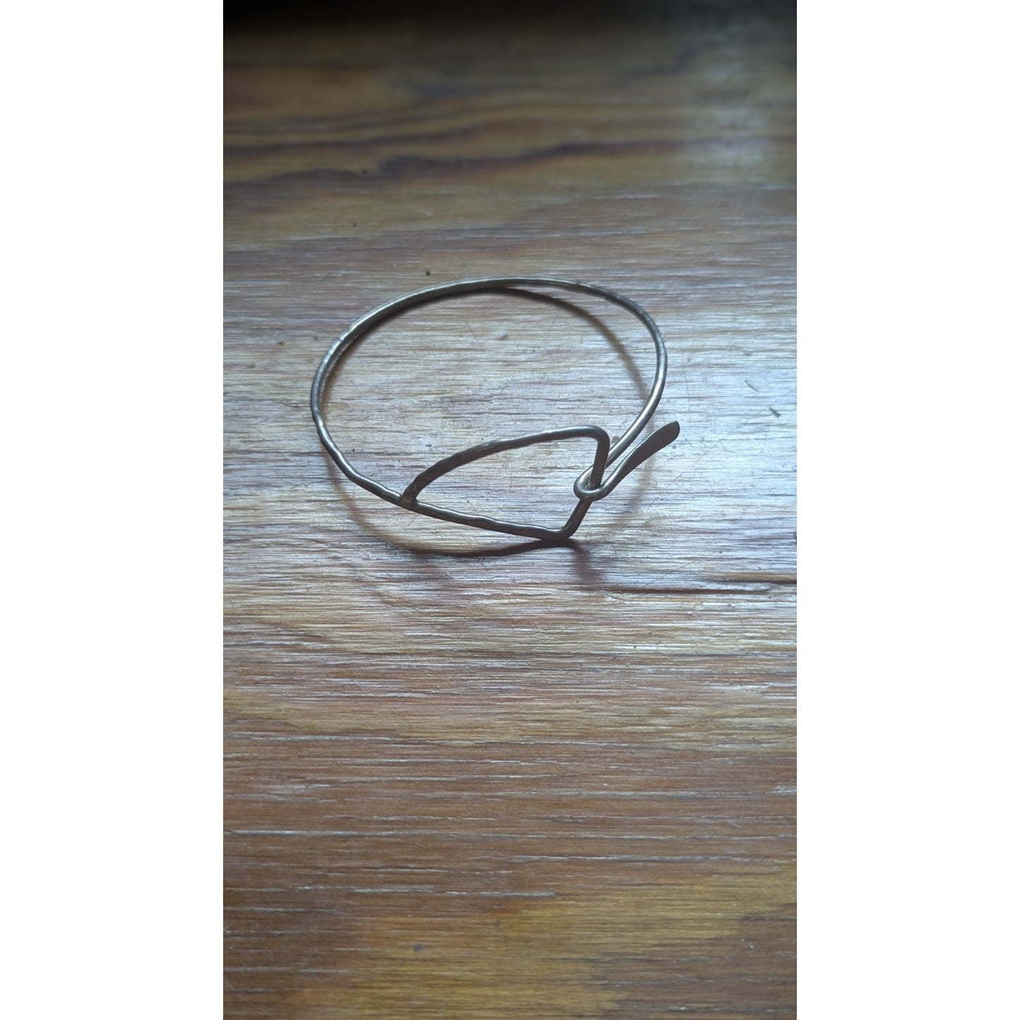 Hammered Hook On Bangle, Sterling Silver