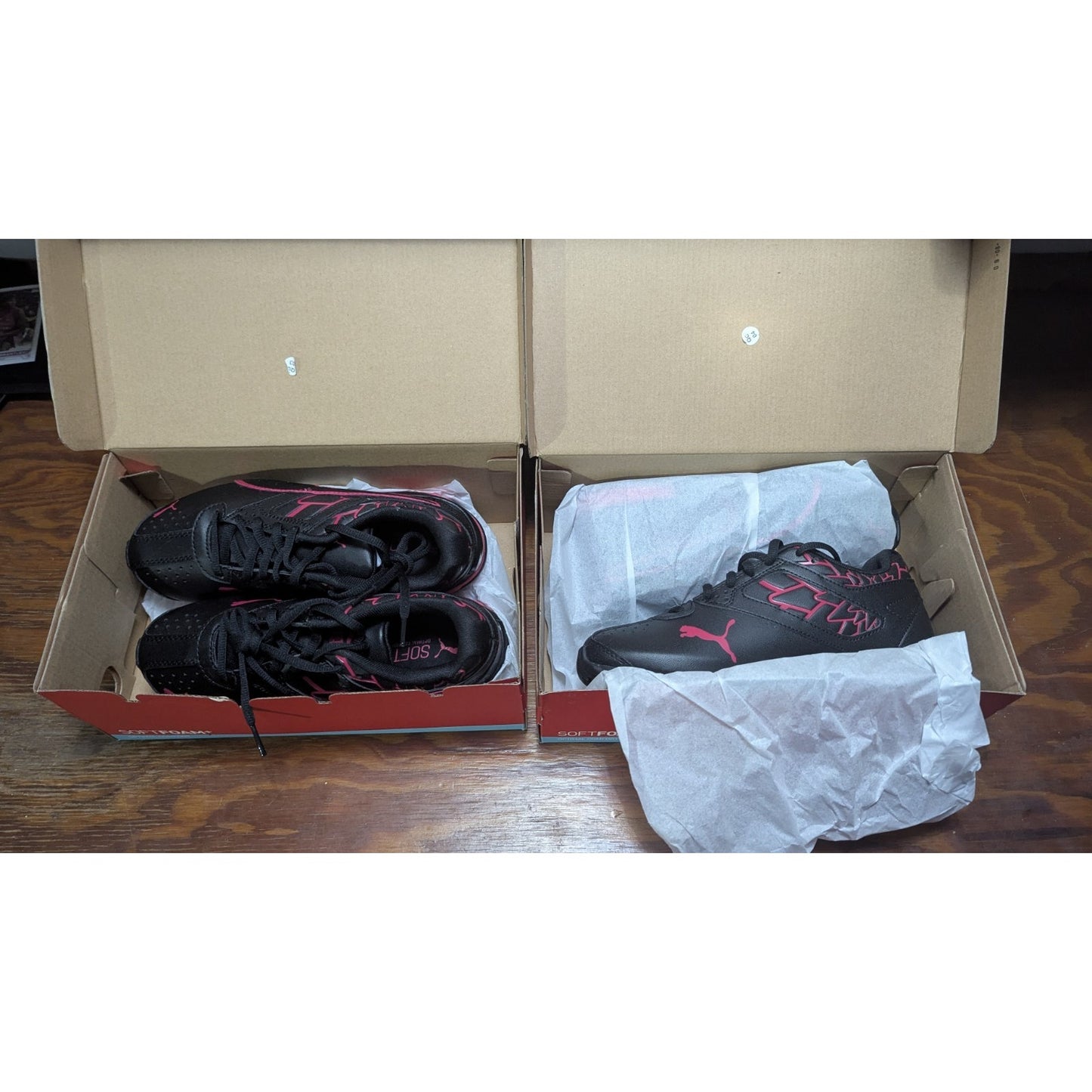 Size 5.5 - PUMA Tazon 6 Graphic Low Black Red W