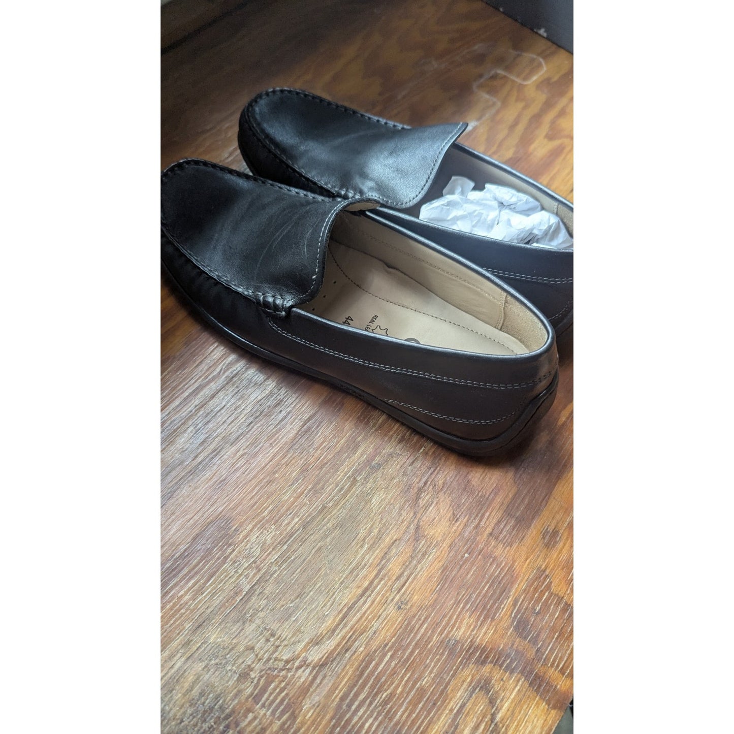 ECCO Classic Moc 2.0 Mens Black Leather Loafers Size 10 10.5 EU44