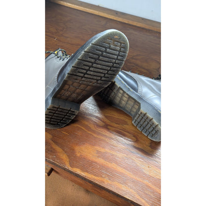 Dr. Martens 101 6-eye boots in a grey/charcoal smooth leather, size US Men's 8 /