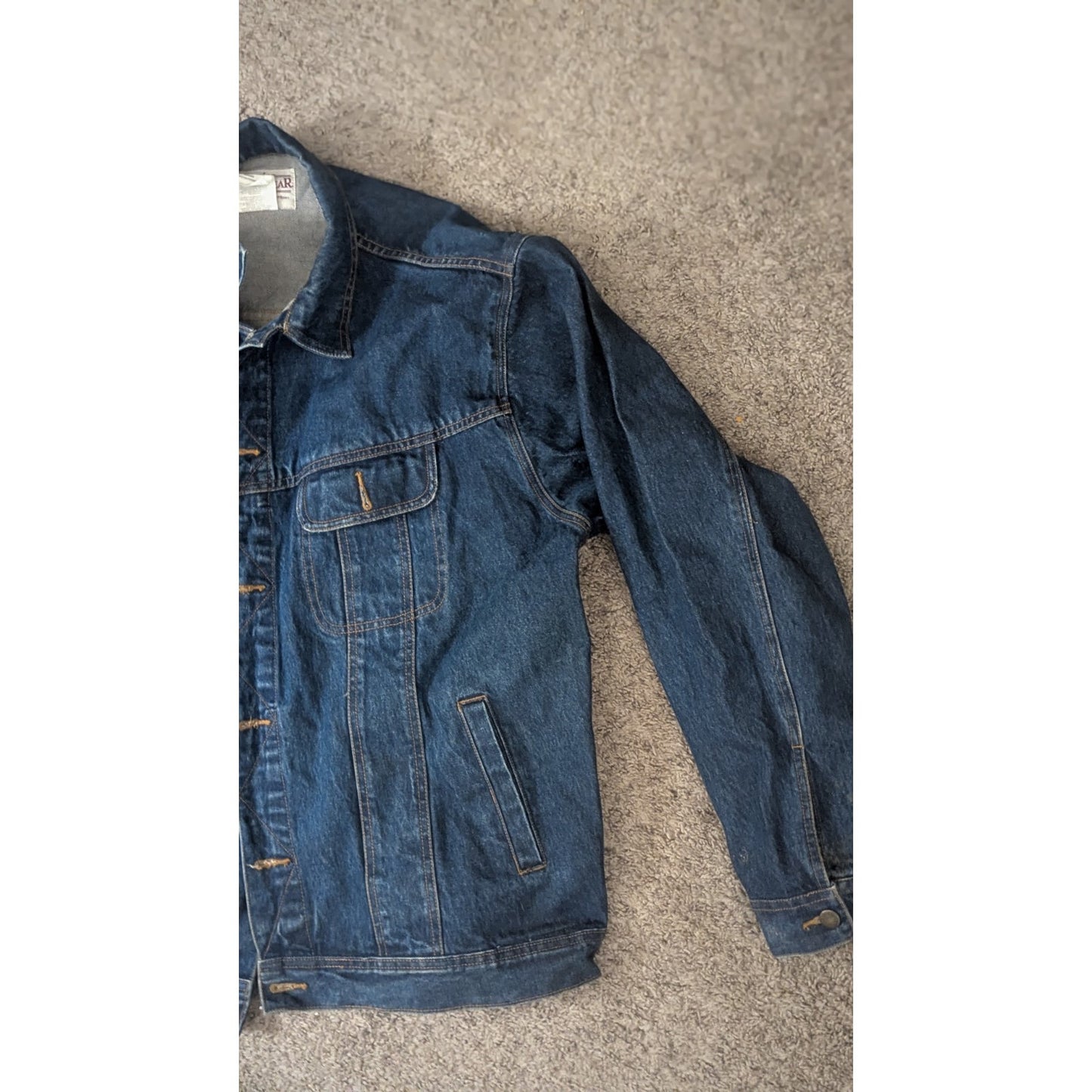 Wrangler Rugged Wear Mens Denim Jacket XLT Dark Wash 100% Cotton Trucker