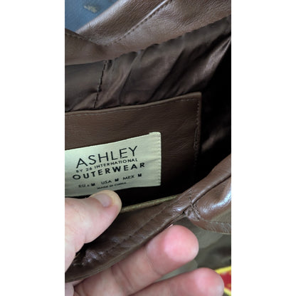 ASHLEY by 26 Intl Women's Size Medium Brown Faux Leather Moto Jacket Star Wars