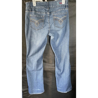 Royalty by YMI Bootcut Jeans Size 10 Medium Wash Stretch Embroidered Pockets