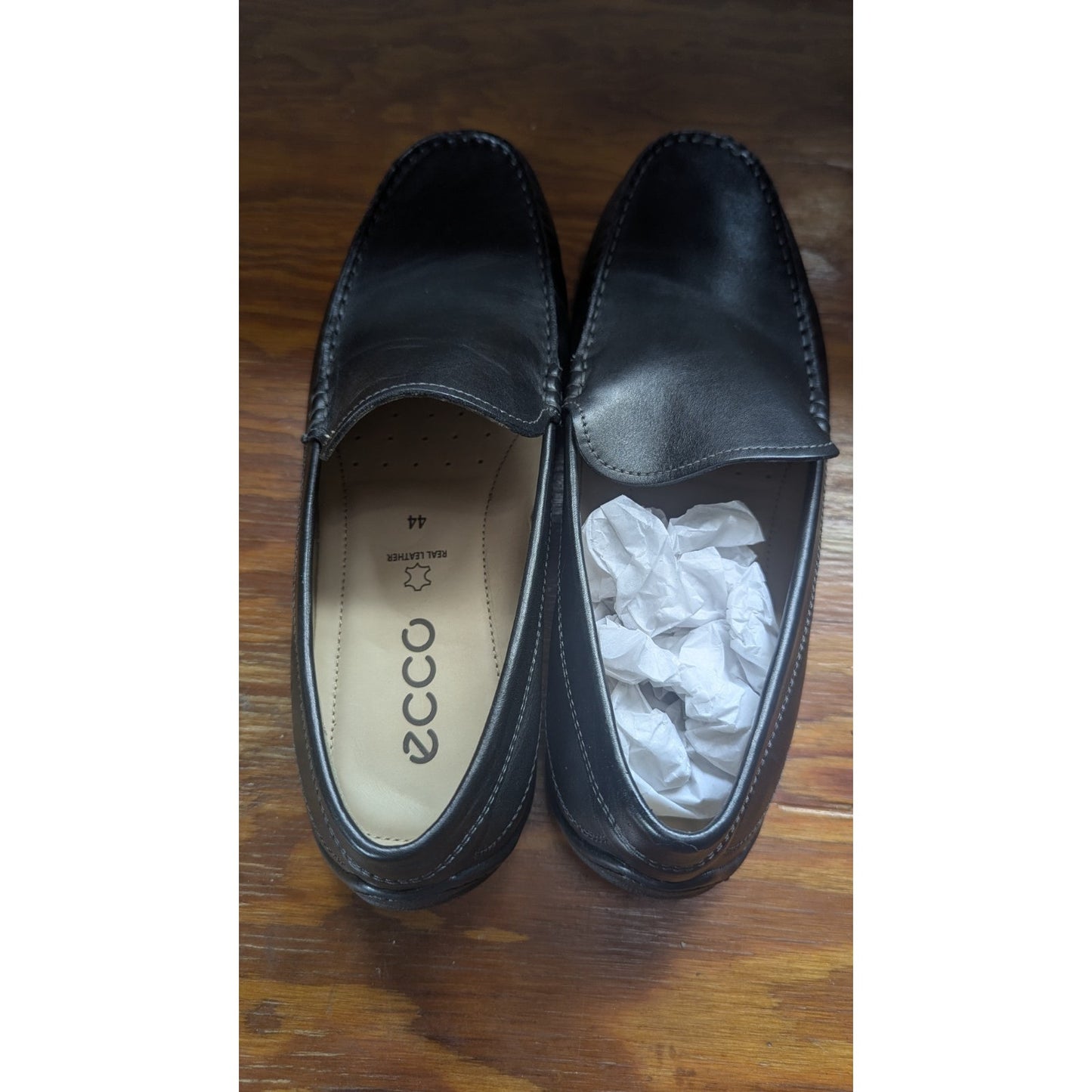 ECCO Classic Moc 2.0 Mens Black Leather Loafers Size 10 10.5 EU44