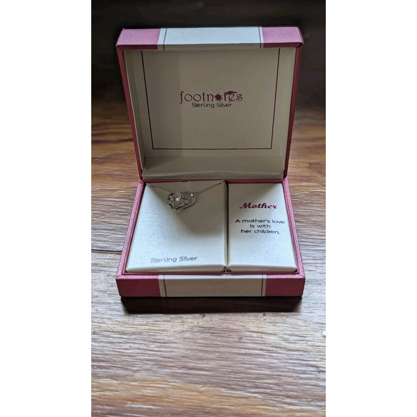 FOOTNOTES Sterling Silver Daughter Heart Necklace Chain Pendant