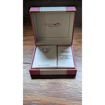 FOOTNOTES Sterling Silver Daughter Heart Necklace Chain Pendant