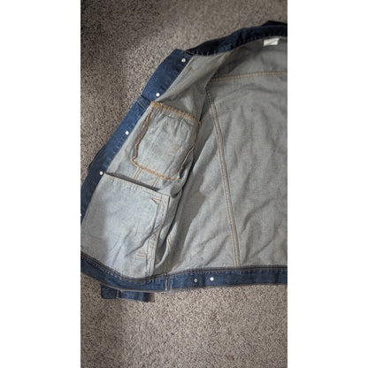 Wrangler Rugged Wear Mens Denim Jacket XLT Dark Wash 100% Cotton Trucker
