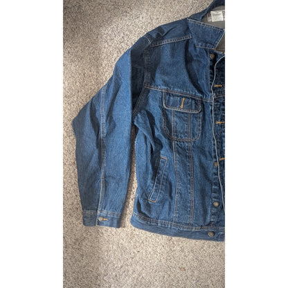 Wrangler Rugged Wear Mens Denim Jacket XLT Dark Wash 100% Cotton Trucker