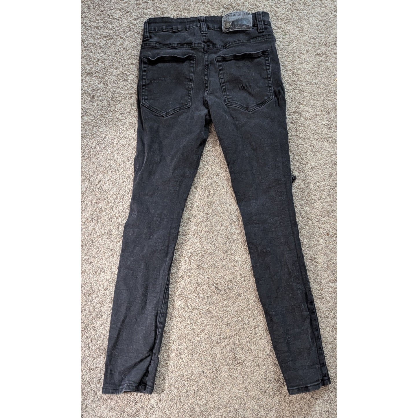 Argonaut Nation Men's Black Distressed Skinny Jeans Ripped Moto Style 30x32