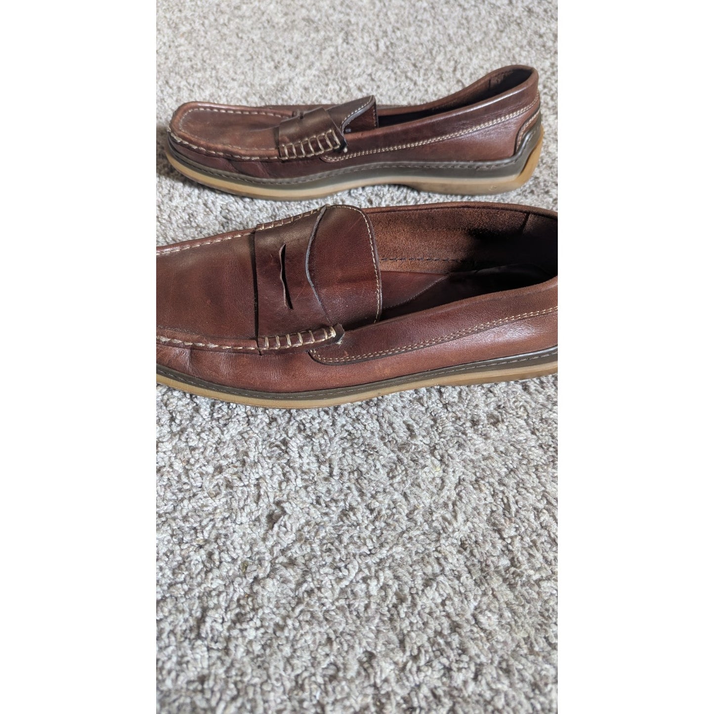 Tommy Bahama Men's Penny Loafers Size 11 M Brown Leather Driving Shoes Spain