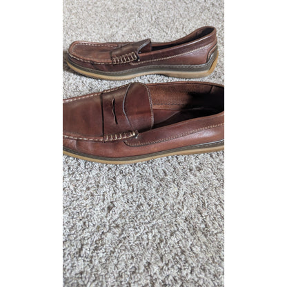 Tommy Bahama Men's Penny Loafers Size 11 M Brown Leather Driving Shoes Spain