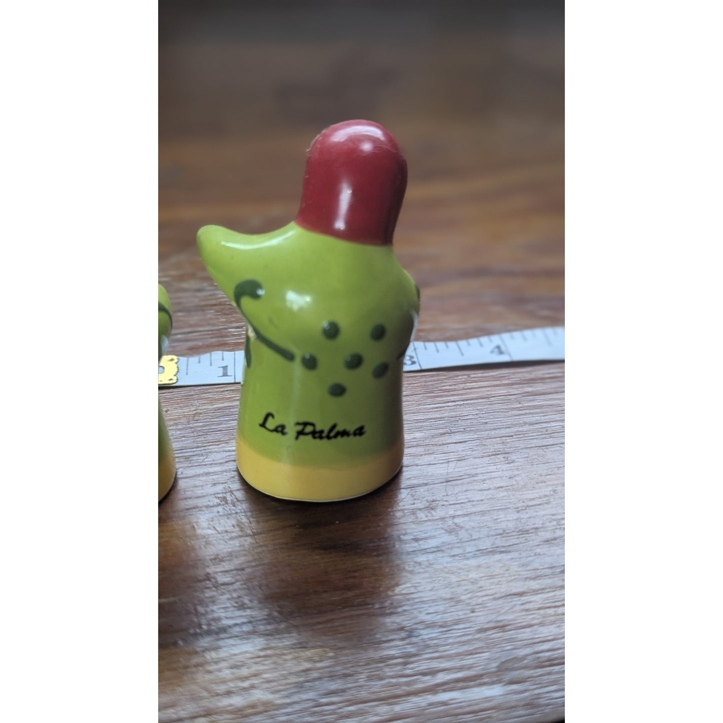 Vintage La Palma Canary Islands Cactus Tuna Hugging Salt Pepper Shakers Spain