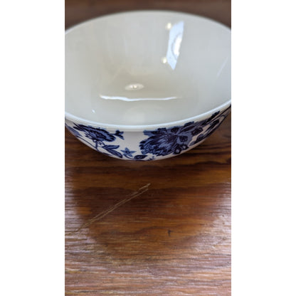 Royal Norfolk Blue White Floral Porcelain Bowl Set of 2 Sizes 4 6in