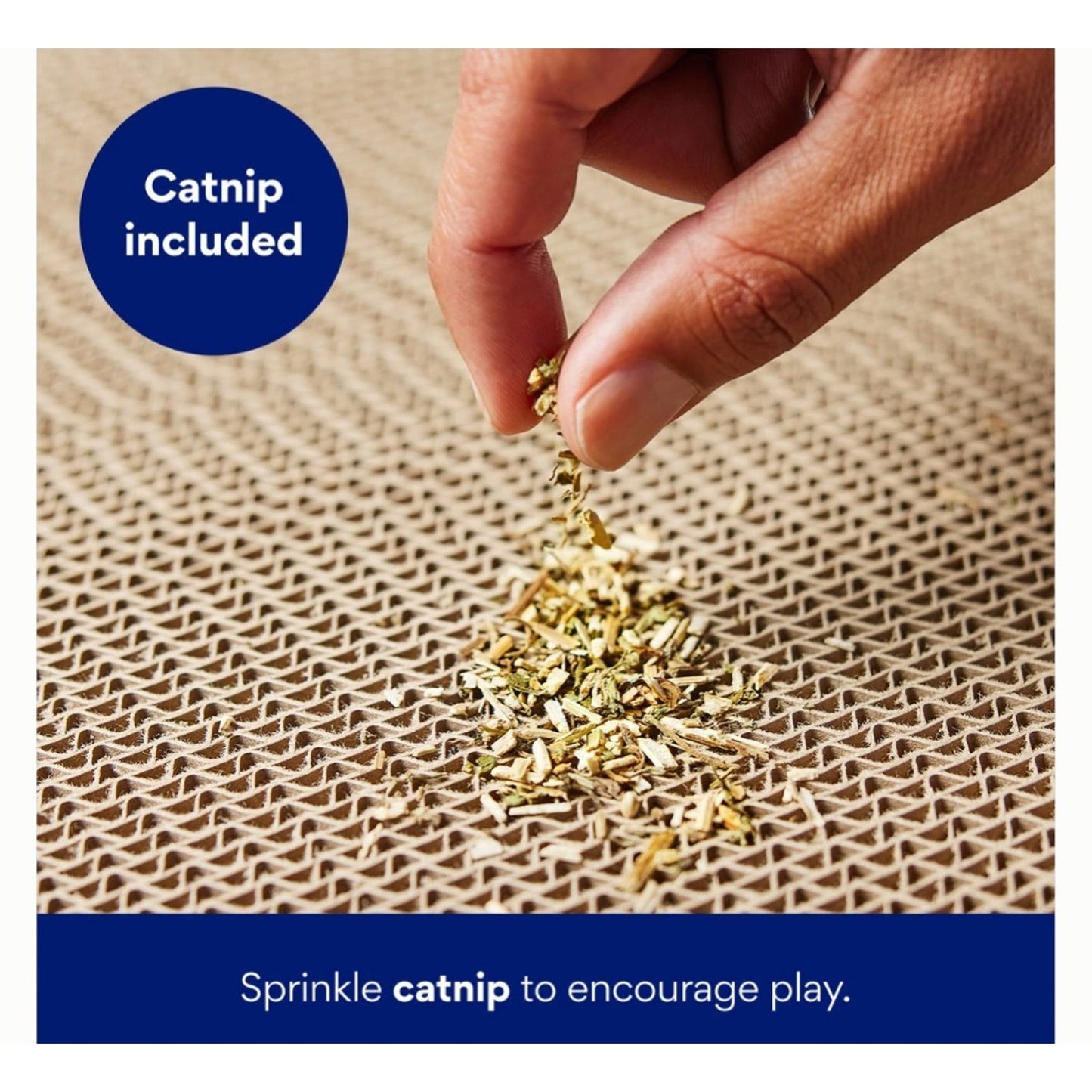 Step-In Cat Scratcher Toy with Catnip, Natural Chevron