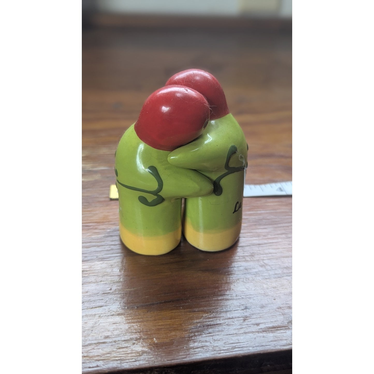 Vintage La Palma Canary Islands Cactus Tuna Hugging Salt Pepper Shakers Spain