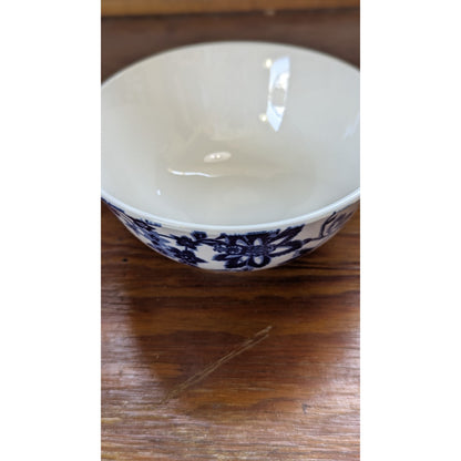 Royal Norfolk Blue White Floral Porcelain Bowl Set of 2 Sizes 4 6in