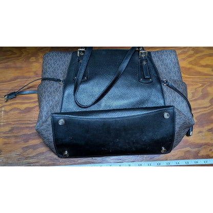 Michael Kors Uptown Astor Studded Tote Giraffe Calf Hair Black Michael Kors