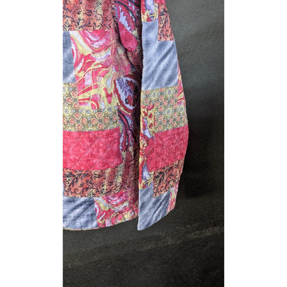 Breckenridge Womens L Quilted Patchwork Paisley Jacket Cotton Lined Boho Artsy