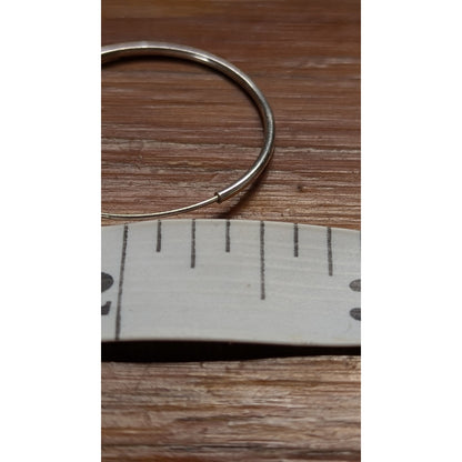 925 Sterling Silver Thin Plain Round Hoop Earrings 1.5 Inch Wire Post Pierced