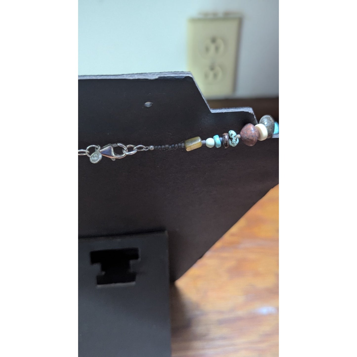 Silpada Sterling Silver Howlite Coral Bronzite Multi Charm Necklace N1994