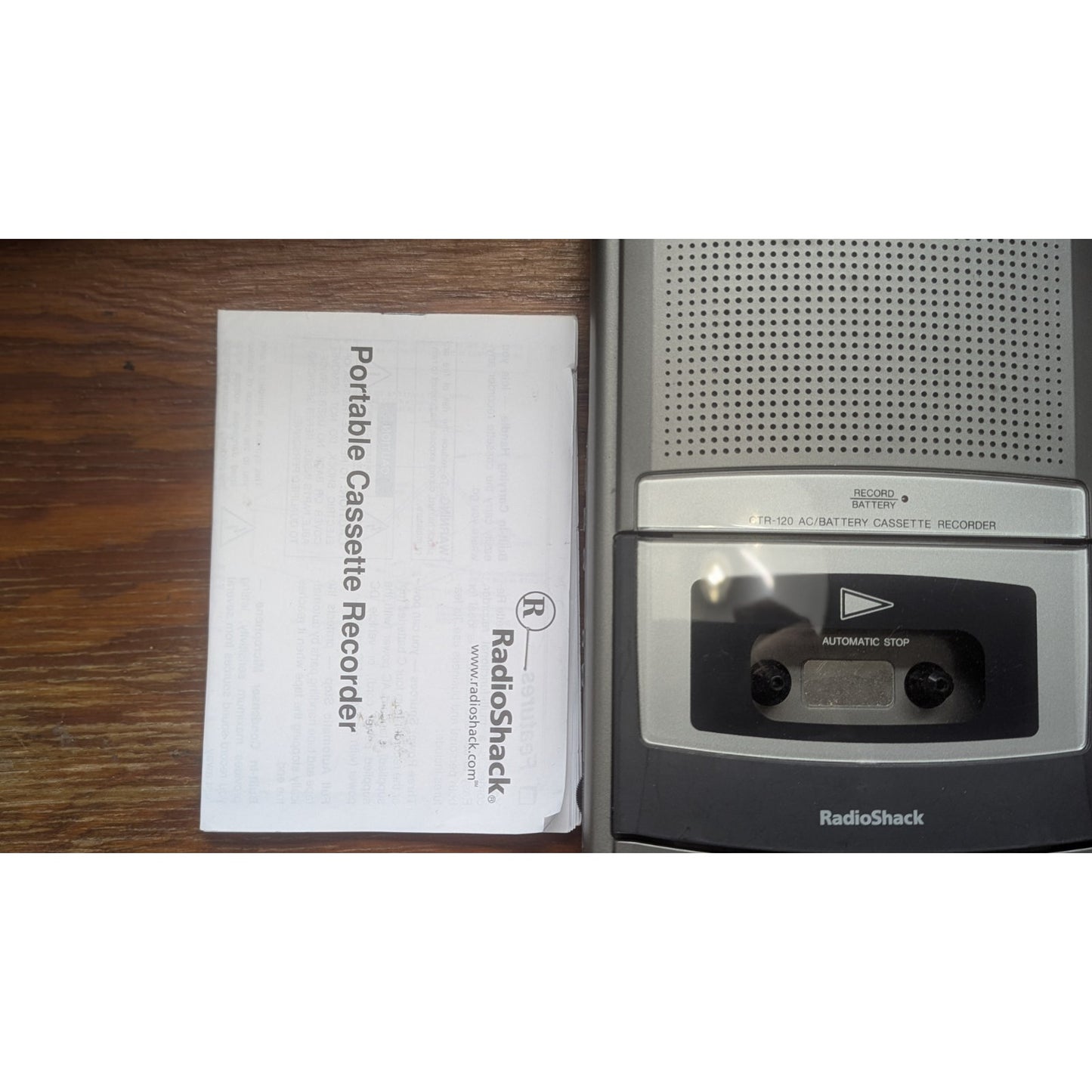 Radio Shack CTR-120 Portable Cassette Tape Recorder w/ Power Cord USED TESTED