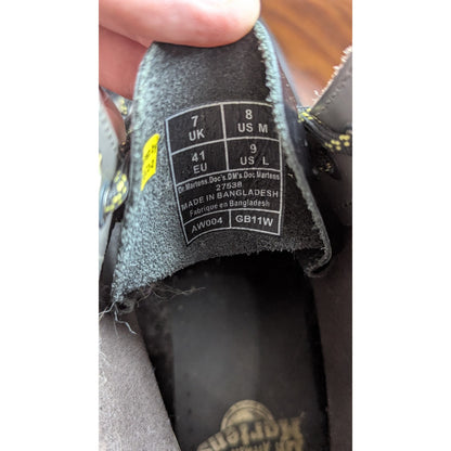 Dr. Martens 101 6-eye boots in a grey/charcoal smooth leather, size US Men's 8 /
