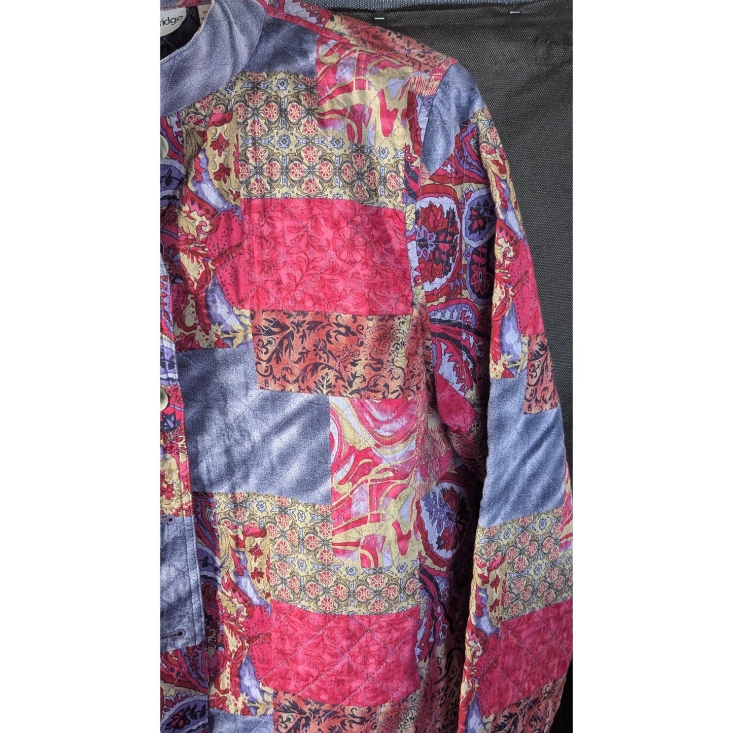 Breckenridge Womens L Quilted Patchwork Paisley Jacket Cotton Lined Boho Artsy