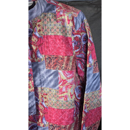 Breckenridge Womens L Quilted Patchwork Paisley Jacket Cotton Lined Boho Artsy