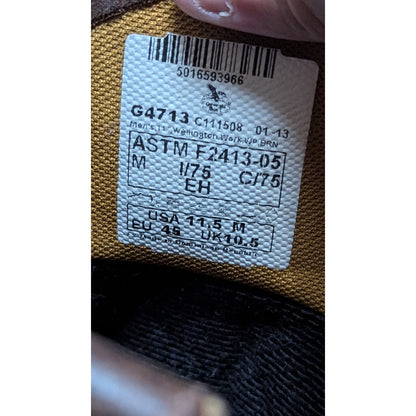 Georgia Boot G4713 11" Wellington Waterproof Steel Toe Work Boot Mens 11.5M