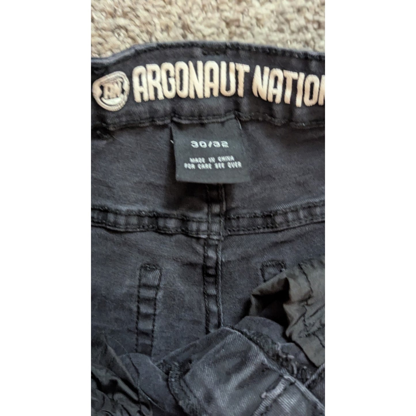 Argonaut Nation Men's Black Distressed Skinny Jeans Ripped Moto Style 30x32