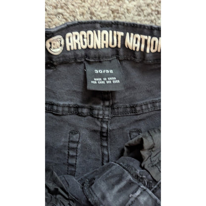 Argonaut Nation Men's Black Distressed Skinny Jeans Ripped Moto Style 30x32