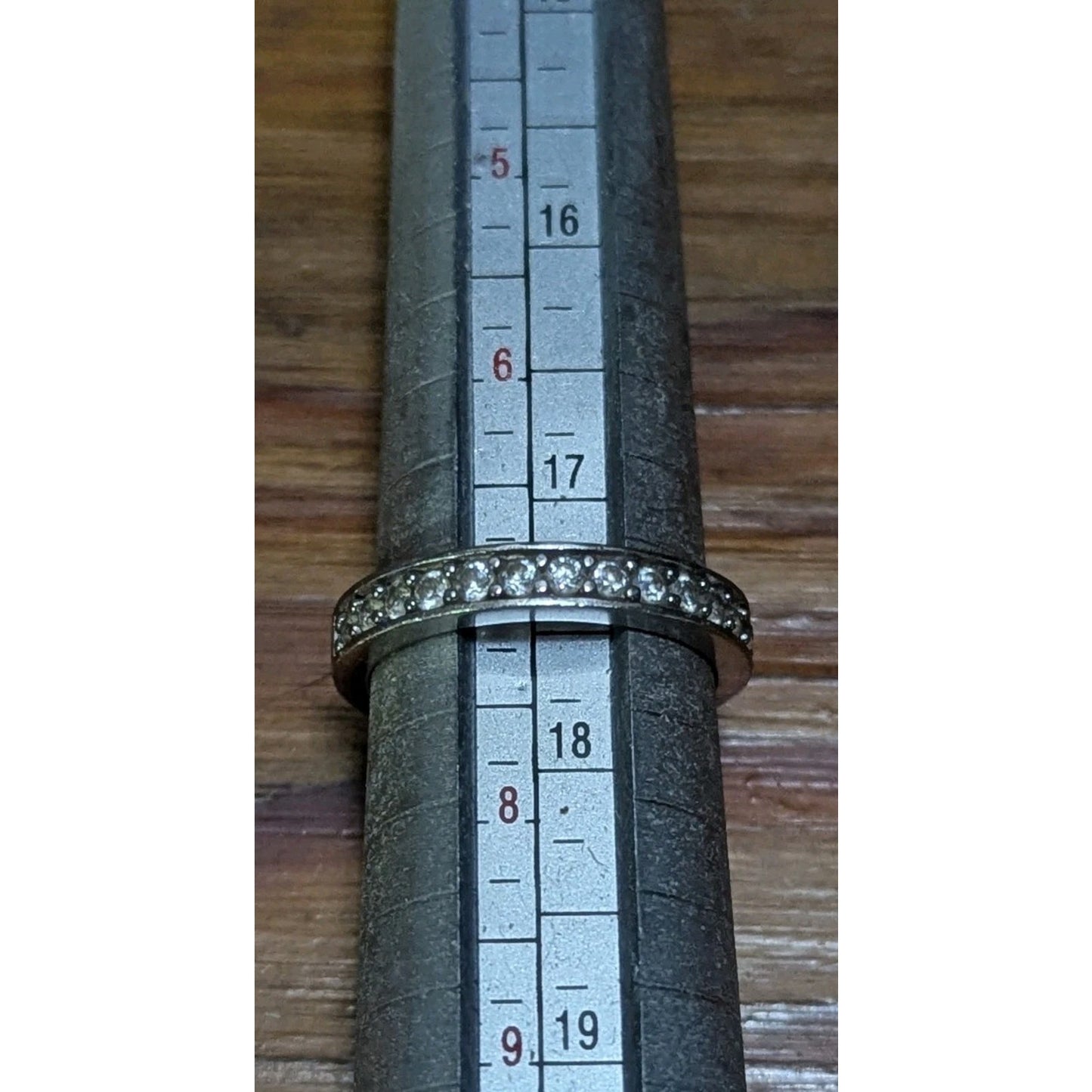 Sterling Silver 925 Stone Band Ring Size 7 BE925 Stamped Vintage Eternity