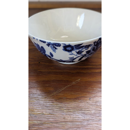 Royal Norfolk Blue White Floral Porcelain Bowl Set of 2 Sizes 4 6in